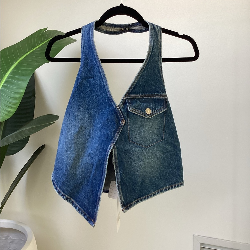 Zara denim halter top